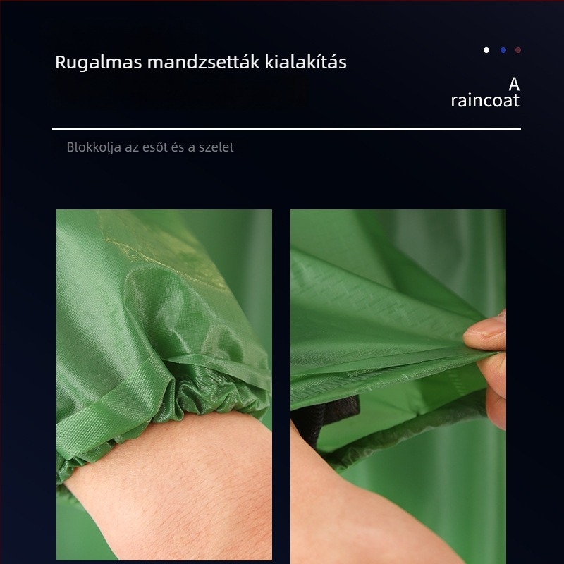 PVC esőkabát szett osztott dizájnnal, felnőtteknek, normál vastagságú, tea szedéséhez