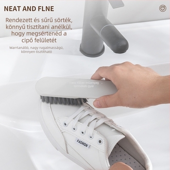 Cipőtisztító kefe, műanyag sörtékkel, fertőtlenítés, kézi, többfunkciós háztartási eszköz