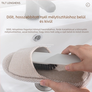 Cipőtisztító kefe, műanyag sörtékkel, fertőtlenítés, kézi, többfunkciós háztartási eszköz