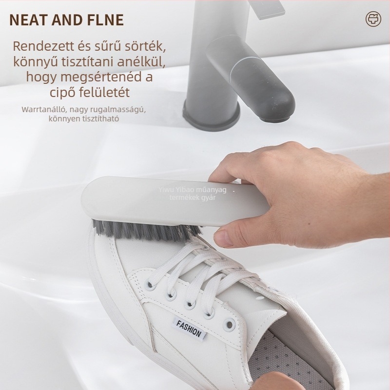Cipőtisztító kefe, műanyag sörtékkel, fertőtlenítés, kézi, többfunkciós háztartási eszköz