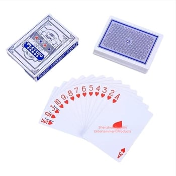 Poker kártya készlet, ABS anyag, 56 lap, színes dobozos csomagolás, tartalmaz négy jokert