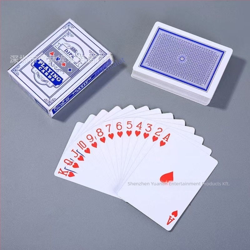 Poker kártya készlet, ABS anyag, 56 lap, színes dobozos csomagolás, tartalmaz négy jokert