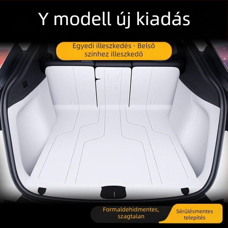 Tesla Model Y csomagtartó-matrica és hátsó rekesz védő, belső kiegészítő