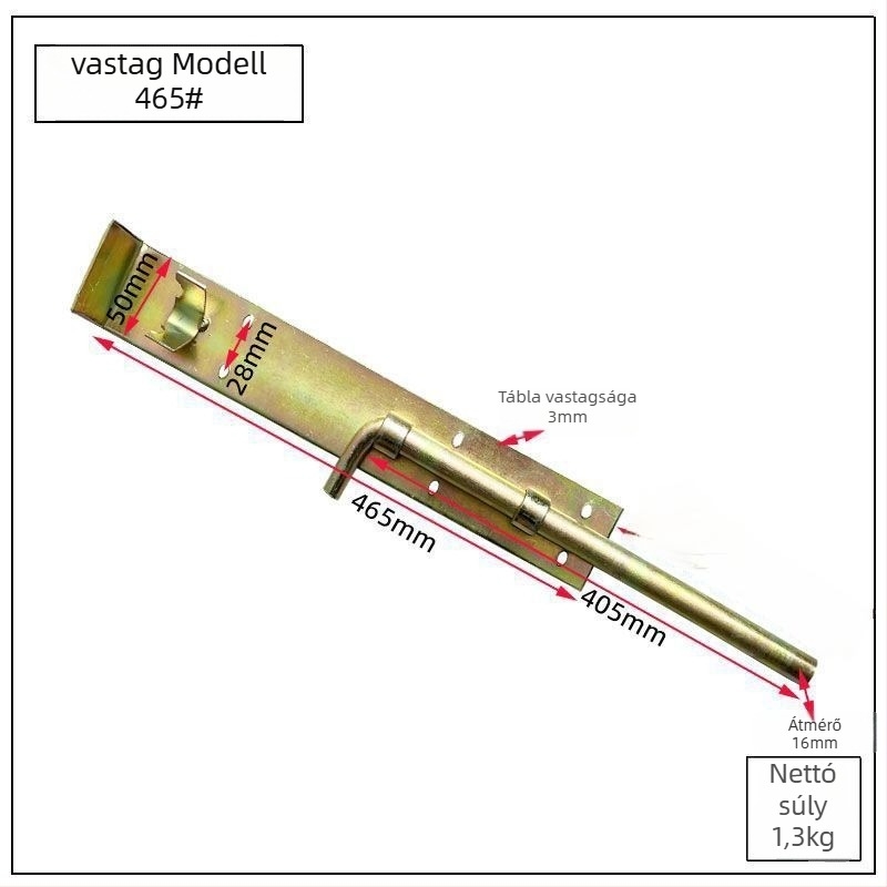 Vasajtók pillangózár vasból – kettős faajtókhoz, függőleges zár és kinyúló vízszintes zár
