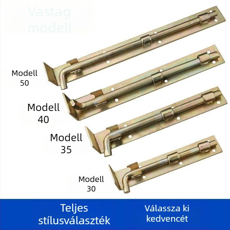 Vasajtók pillangózár vasból – kettős faajtókhoz, függőleges zár és kinyúló vízszintes zár