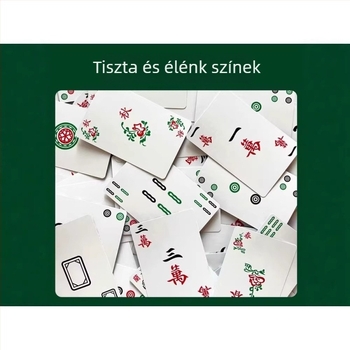 Mahjong és póker kártya készlet, vastított kártyák, 144 kártya, hordozható utazó készlet, 108 Mahjong lap, hajlítás elleni kialakítás
