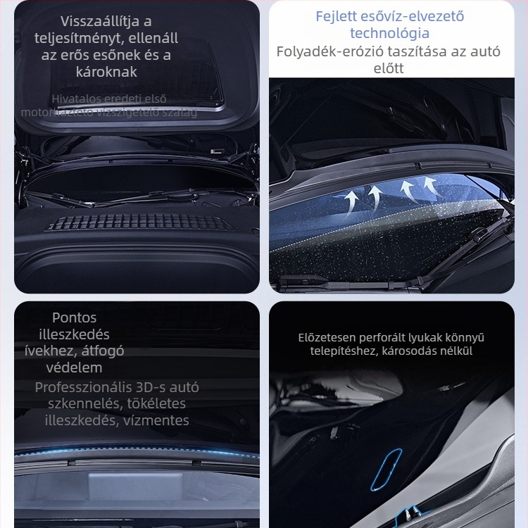 Tesla Model Y, YL és Model 3-kompatibil autóalkatrész: rovarháló, vízálló sáv és levehető gyorskioldó gomb