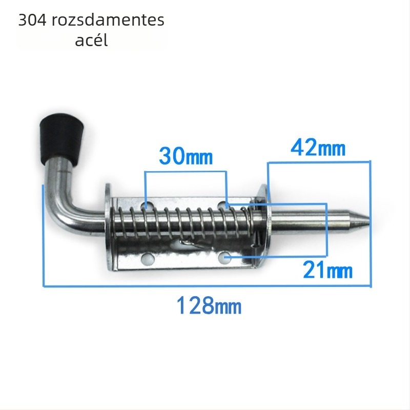 Masszív retesz-zár, 304-es rozsdamentes acél / galvanizált vas, Modell 000, Felületkezelés: rezgő bevonat / kék cink bevonat