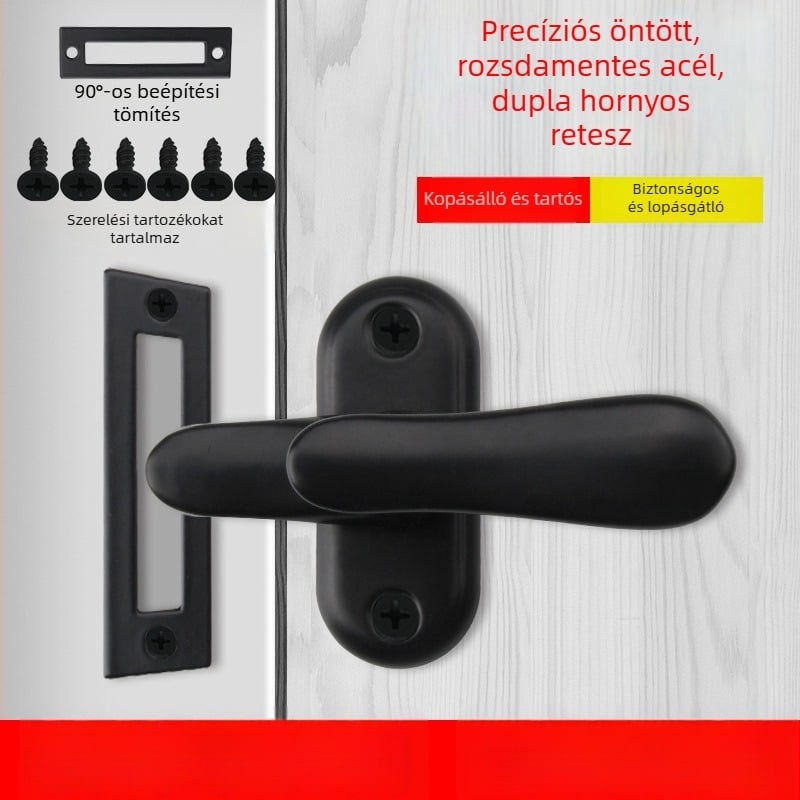 Rozsdamentes acél ajtózár, felületre szerelt, modern minimál stílus