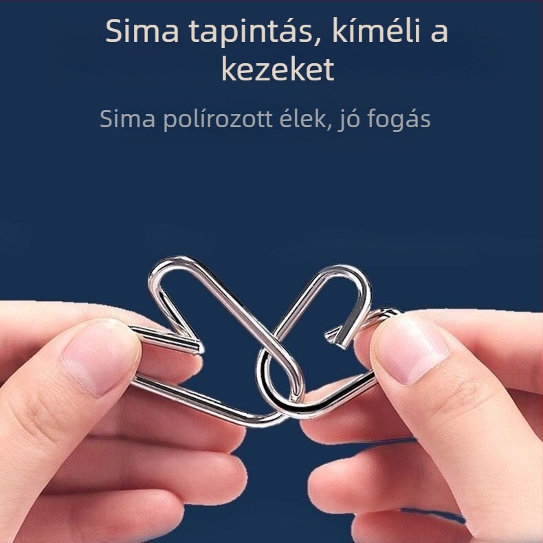 8 részes vasgyűrűs logikai puzzle a kognitív képességek fejlesztéséhez