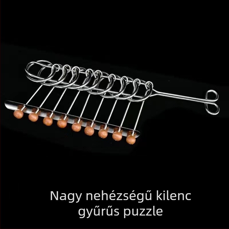 8 részes vasgyűrűs logikai puzzle a kognitív képességek fejlesztéséhez
