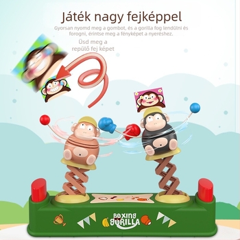 Kétfős orangután ökölpárbaj társasjáték gyerekeknek — interaktív, oktató játék, műanyag, Huangfengyu, 4–6 éveseknek, színes dobozos csomagolás