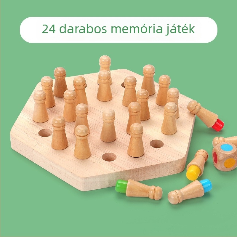 Fából készült oktatási társasjáték gyerekeknek 4-6 éveseknek — Többfunkciós logikai gondolkodást fejlesztő játék, fejleszti a kéz-szem koordinációt