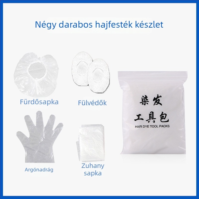 Hajfestő eszközök készlet tál és fésűvel, nyolcrészes DIY otthoni használatra, nettó tartalom 15 g