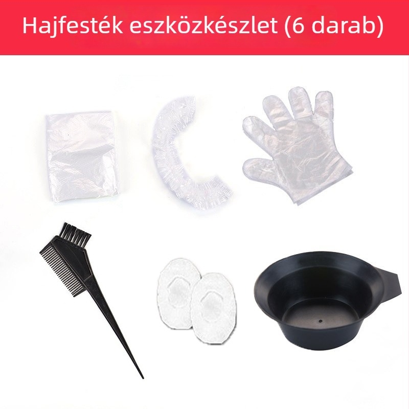 Hajfestő eszközök készlet tál és fésűvel, nyolcrészes DIY otthoni használatra, nettó tartalom 15 g
