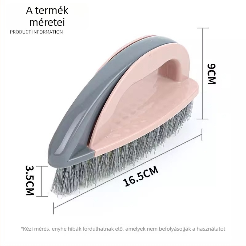 Mosókefe fogantyúval, kemény sörtékkel, többfunkciós tisztító ecset vécéhez, padlóhoz és cipőkhöz, műanyag ház, tömeg 100 g