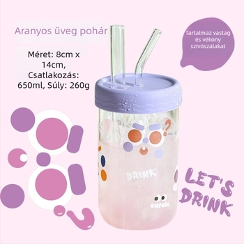 Üvegpohár szívószallal irodai használatra – felnőtteknek – Márka: Other – Importált: Nem – Ajándék: Nem