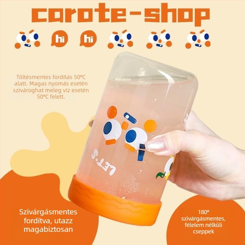 Üvegpohár szívószallal irodai használatra – felnőtteknek – Márka: Other – Importált: Nem – Ajándék: Nem