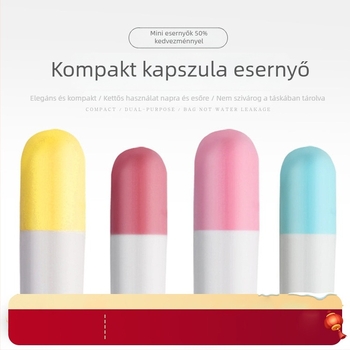Női kapszulás esernyő esőre és napsütésre, kompakt és könnyen hordozható, logónyomás lehetőséggel