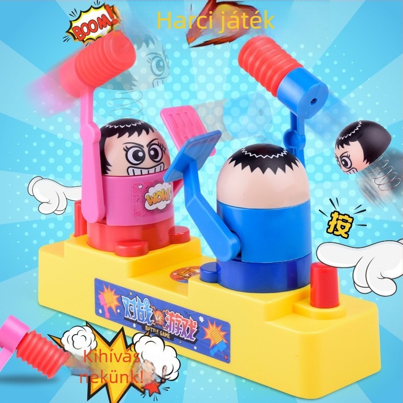 Két játékosos mini figura harci játék — Cross műanyag interaktív játék családi használatra, fejleszti a kéz-szemed koordinációt és a szenzoros-kognitív készségeket (0–3 éveseknek)