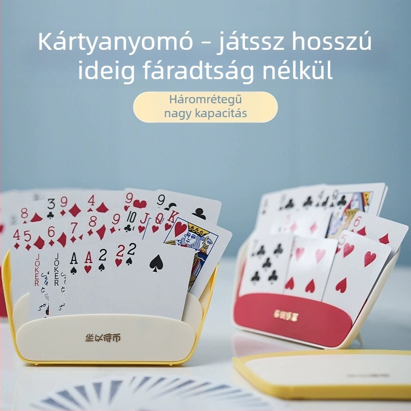 Pókerkártya tartó és szervező – műanyag, kártya betöltő/insertő funkcióval, 14+ éveseknek, beltéri szórakozás
