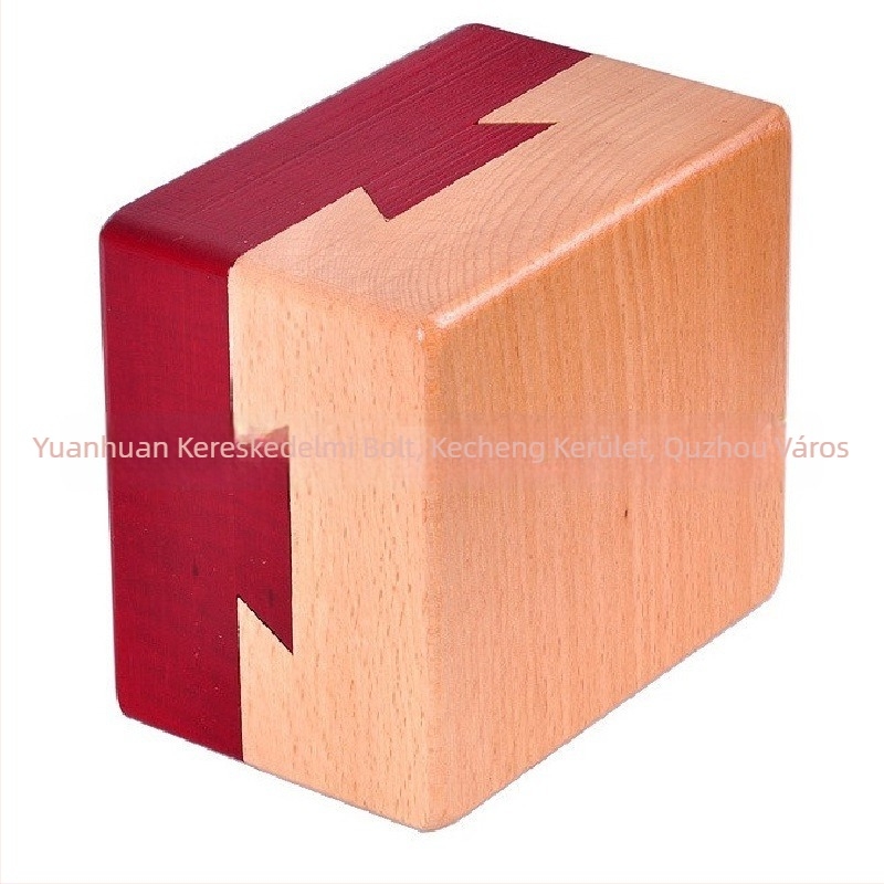 Fából készült Kongming Lock puzzle doboz - retro háromnyílásos, fejtörő az escape játékokhoz (Eredet: Zhejiang · Anyag: Fa · Kategória: Kongming/Luban Lock · Korosztály: 7–14)