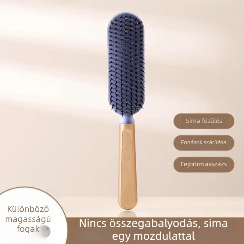 Kétsoros tűs simító fésű nedves és száraz hajhoz, fejbőr masszázs, otthoni használatra, volumen növelése
