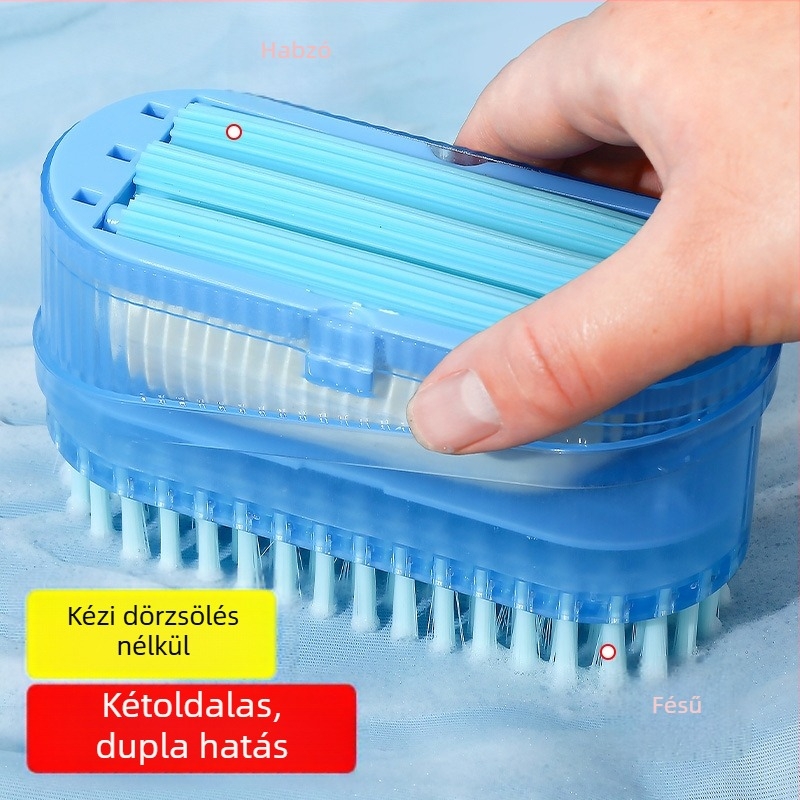 Kétfunkciós mosóecset szappanhabos dobozzal és görgővel – ABS, 130 g, Zhejiang