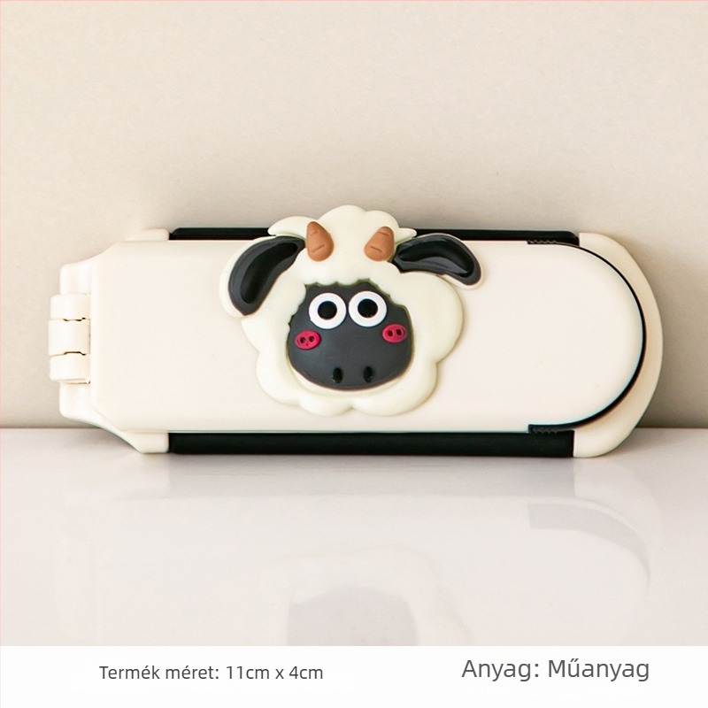 Összecsukható mini fésű légpárnás felülettel és beépített tükrökkel – hordozható, kompakt dizájn