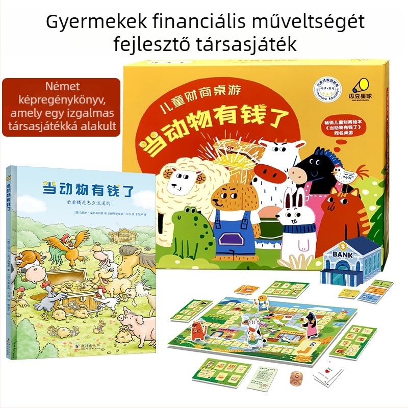 Guadou Planet 3.0 — Állat-témájú pénzügyi műveltség társasjáték gyerekeknek, oktatási puzzle, kéz- és agyi gyakorlás, 7–14 éveseknek