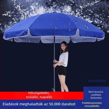 Youda kültéri napernyő – Nagy reklámnapernyő, 8 bordás acélszerkezet, automatikus nyitás, hosszú fogantyú, logó nyomtatás, testreszabás