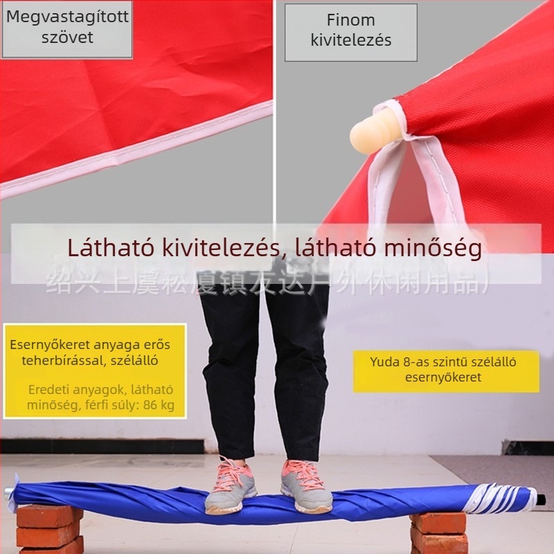 Youda kültéri napernyő – Nagy reklámnapernyő, 8 bordás acélszerkezet, automatikus nyitás, hosszú fogantyú, logó nyomtatás, testreszabás