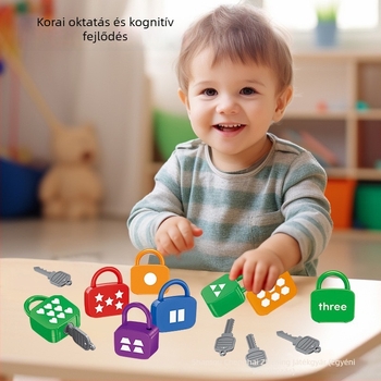 Oktatási fürdőjáték: golyófestő tábla zárral és csavarokkal