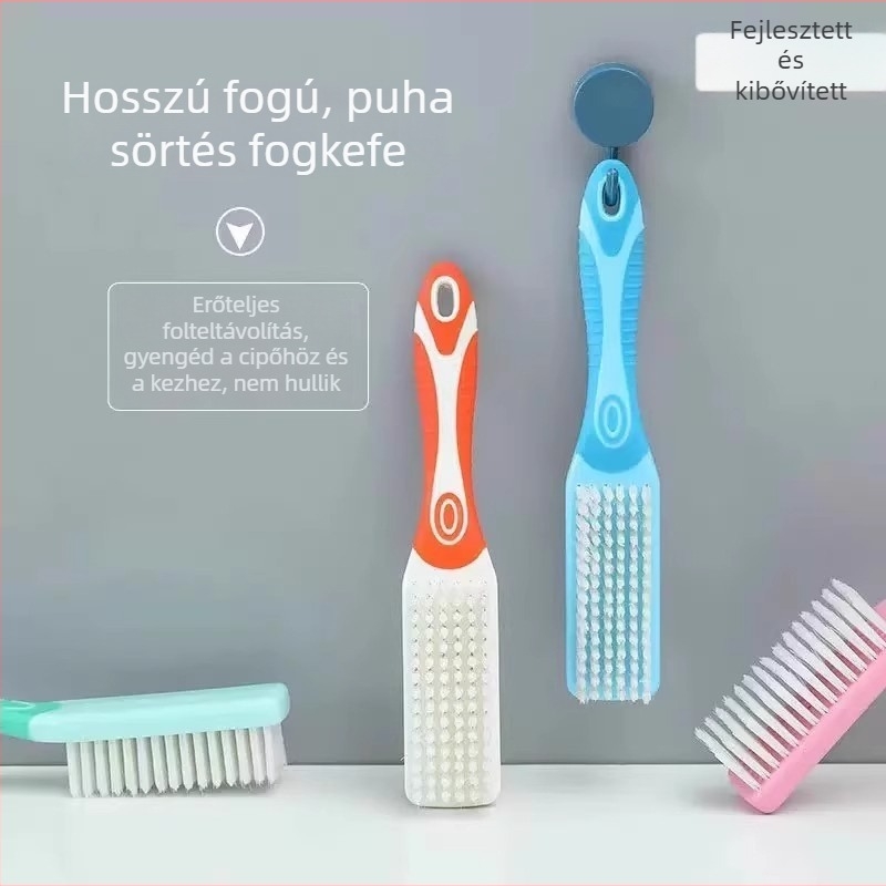 Cipőtisztító kefe, puha sörtéjű nylon szálú, ápoláshoz, minimalist stílus
