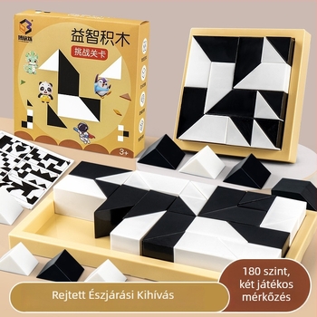 Műanyagból készült rejthető építőblokkokkal rendelkező puzzle játék gyerekeknek, fejleszti a térbeli gondolkodást és a képzeletet, szülő-gyermek interaktív társasjáték, 4-6 éveseknek