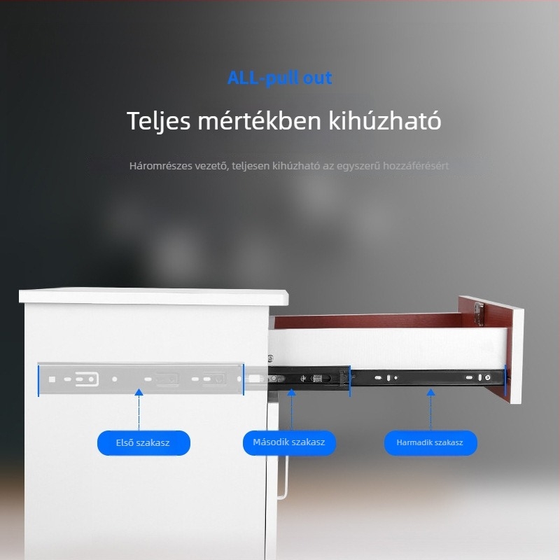 Fiókelvezető, háromrészes csendes működésű, modell 4008T, acél, felület: öntvény, funkció: csendes, stílus: orbit