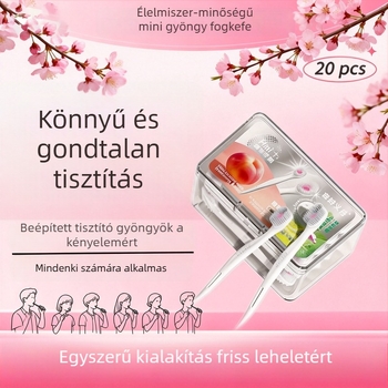 Egyszer használatos fogkefe, mini méretű utazáshoz, felnőtteknek, dobozban 20 darab