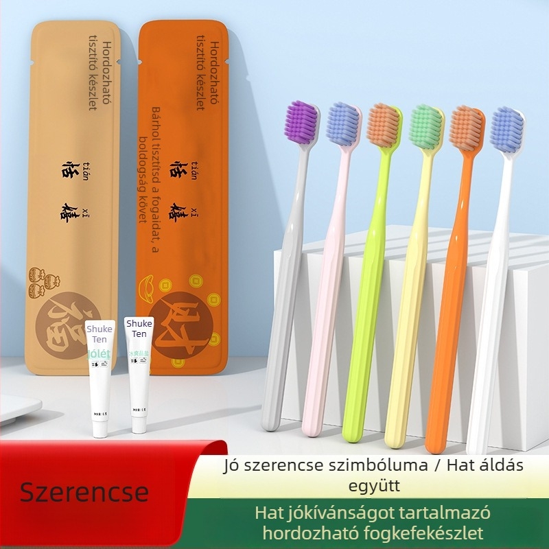 Tianxi egyszer használatos fogkefekészlet fogkrémmel - PP anyag, 6 darab, cikkszám Y93024