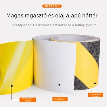 Csúszásmentes padlószalag lépcsőkhöz, matt felülettel, PVC alap, magas viszkozitású, vízálló, egyoldalas