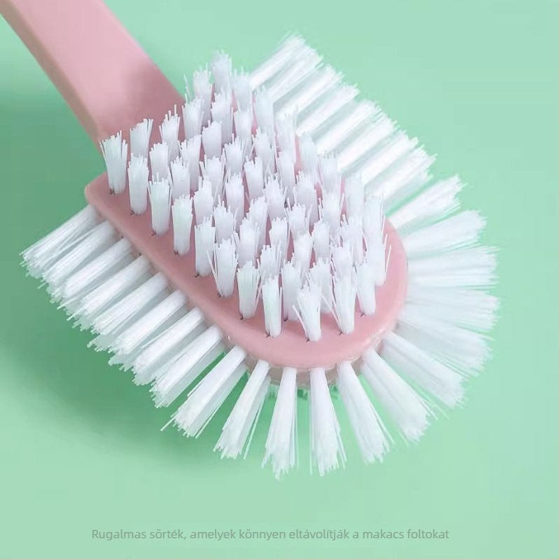 Ötoldalas cipőtisztító kefe, puha sörtékkel, műanyag kivitel, minimalist design, háztartási tisztításra