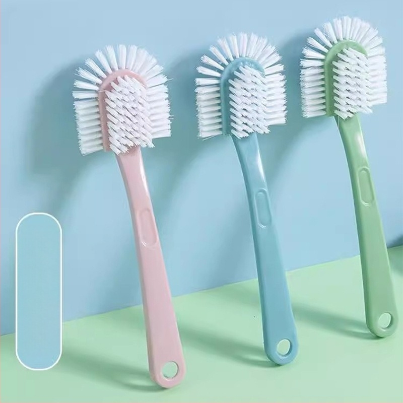 Ötoldalas cipőtisztító kefe, puha sörtékkel, műanyag kivitel, minimalist design, háztartási tisztításra