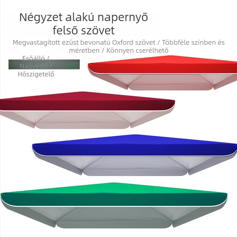 Négyszögletes esernyő felső vászna cseréhez, dupla rétegű, Oxford anyag, vízálló, UPF védelem