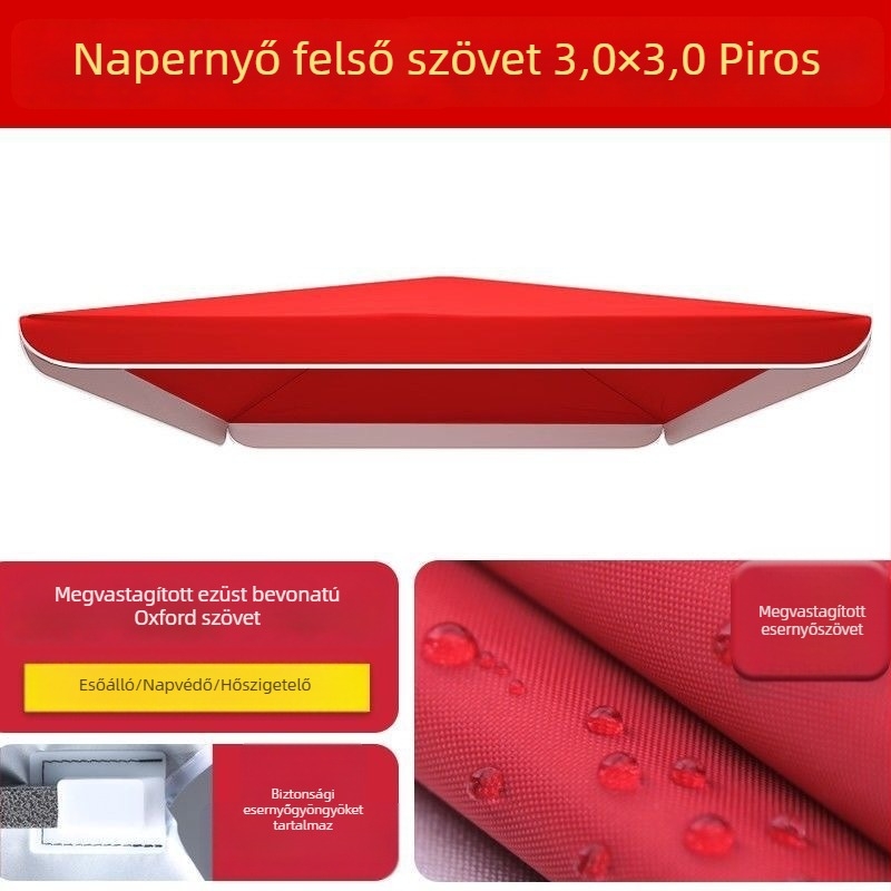 Négyszögletes esernyő felső vászna cseréhez, dupla rétegű, Oxford anyag, vízálló, UPF védelem