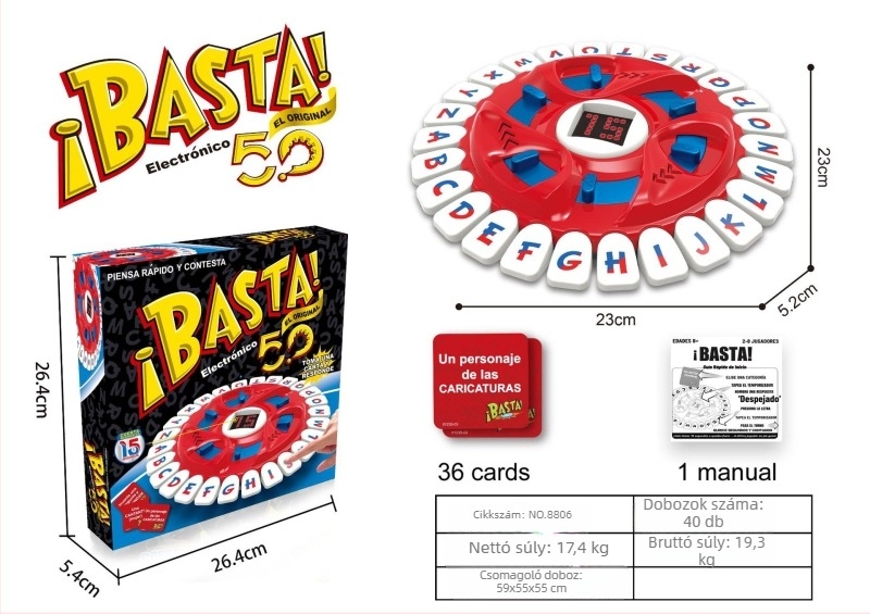 26 billentyűs betűkijelzővel rendelkező oktatási társasjáték – puzzle és szülő-gyerek interakció, műanyag kivitel