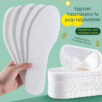 Egyszer használatos talpbetét fa cellulózból – nedvességelvezető, teljes talpbetét, mintával nyomtatva, egész éves viselésre, uniszex