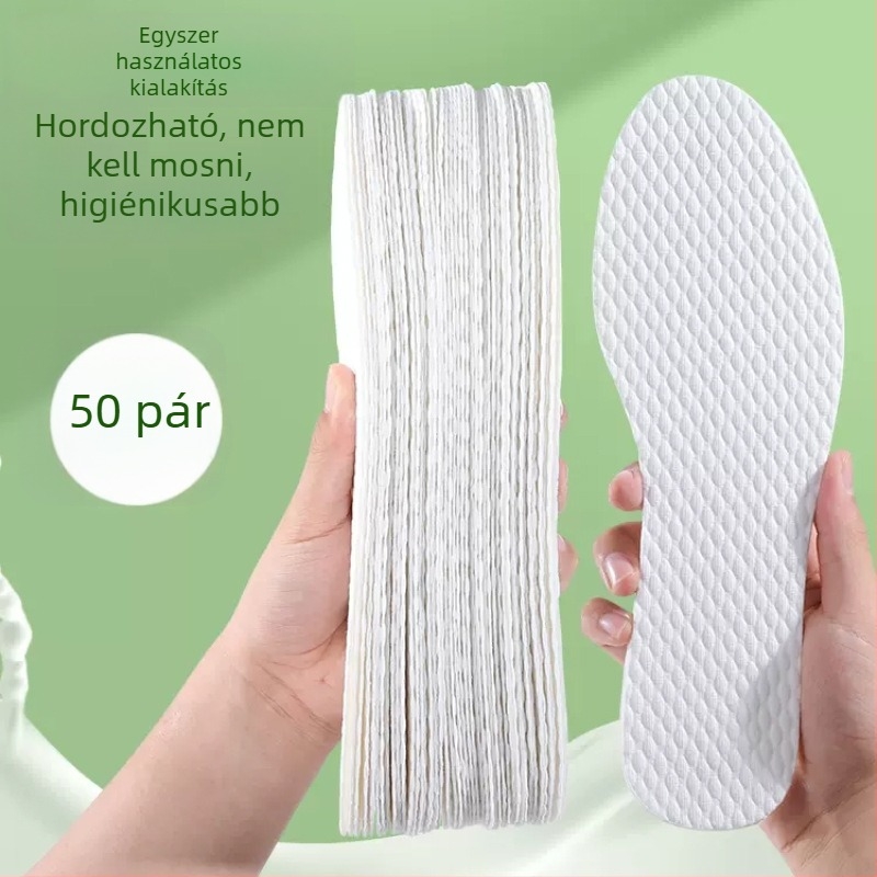 Egyszer használatos talpbetét fa cellulózból – nedvességelvezető, teljes talpbetét, mintával nyomtatva, egész éves viselésre, uniszex