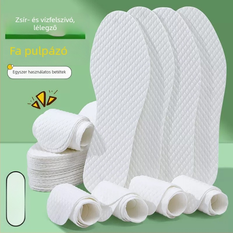 Egyszer használatos talpbetét fa cellulózból – nedvességelvezető, teljes talpbetét, mintával nyomtatva, egész éves viselésre, uniszex