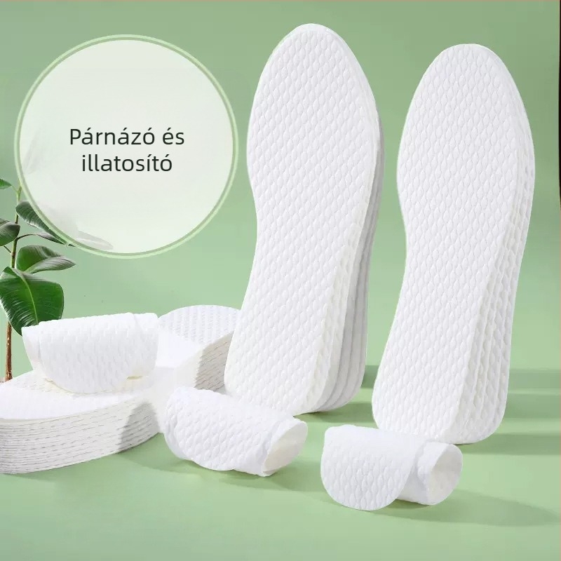 Egyszer használatos talpbetét fa cellulózból – nedvességelvezető, teljes talpbetét, mintával nyomtatva, egész éves viselésre, uniszex