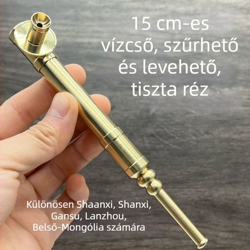 Rézből készült cigarettás edény egy nyílással, levehető réz szűrővel, hordozható