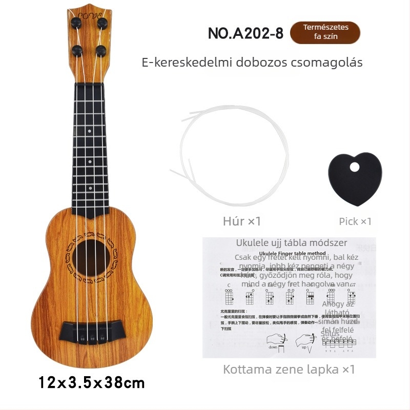 Gyermek játék gitár – műanyag, márka Happy baby, oktató célú gitár 7–14 éveseknek